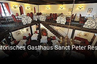 Historisches Gasthaus Sanct Peter Restaurant Weinkirche tisch reservieren