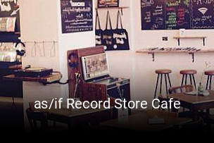Jetzt bei as/if Record Store Cafe einen Tisch reservieren