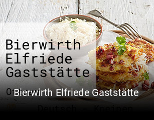 Bierwirth Elfriede Gaststätte tisch reservieren