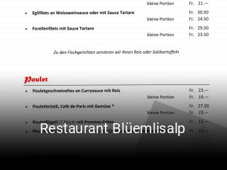 Restaurant Blüemlisalp tisch buchen