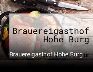 Brauereigasthof Hohe Burg online reservieren