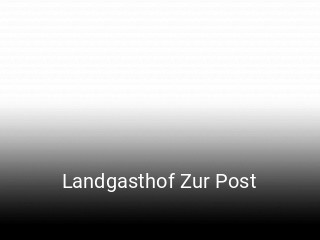 Landgasthof Zur Post reservieren