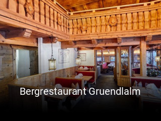 Bergrestaurant Gruendlalm tisch reservieren