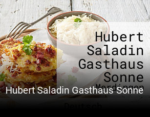 Hubert Saladin Gasthaus Sonne tisch buchen