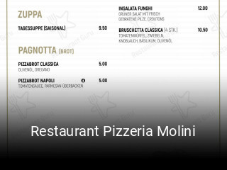 Restaurant Pizzeria Molini tisch buchen