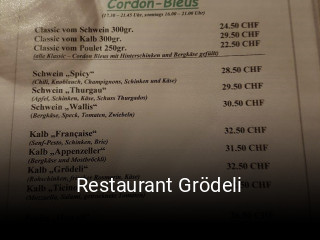 Jetzt bei Restaurant Grödeli einen Tisch reservieren