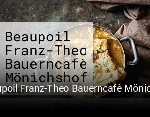 Beaupoil Franz-Theo Bauerncafè Mönichshof tisch buchen