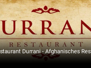 Restaurant Durrani - Afghanisches Restaurant tisch buchen