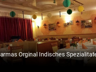 Sharmas Orginal Indisches Spezialitaten Restaurant tisch buchen