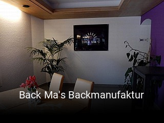 Back Ma's Backmanufaktur tisch buchen