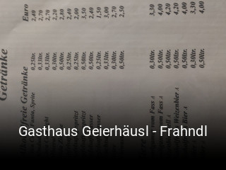 Gasthaus Geierhäusl - Frahndl tisch reservieren