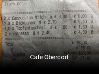 Cafe Oberdorf tisch reservieren