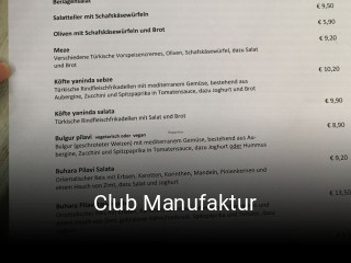 Club Manufaktur tisch reservieren