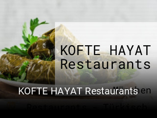 Jetzt bei KOFTE HAYAT Restaurants einen Tisch reservieren