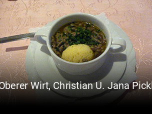 Jetzt bei Oberer Wirt, Christian U. Jana Pickl einen Tisch reservieren