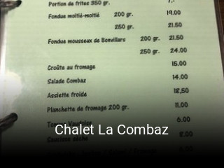 Jetzt bei Chalet La Combaz einen Tisch reservieren