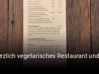 herzlich vegetarisches Restaurant und Takeaway tisch buchen
