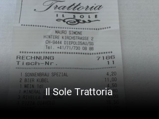 Jetzt bei Il Sole Trattoria einen Tisch reservieren
