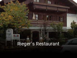 Jetzt bei Rieger`s Restaurant einen Tisch reservieren